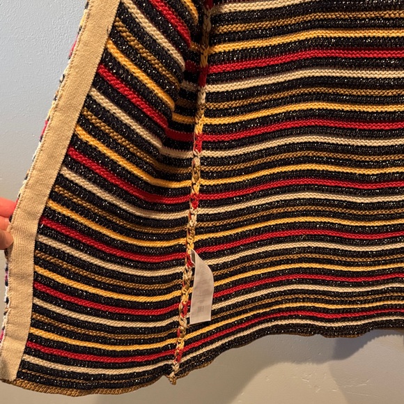 New NWT Stefanel Striped Crochet Sleeveless Oversized Open Front Cardigan - Picture 6 of 11